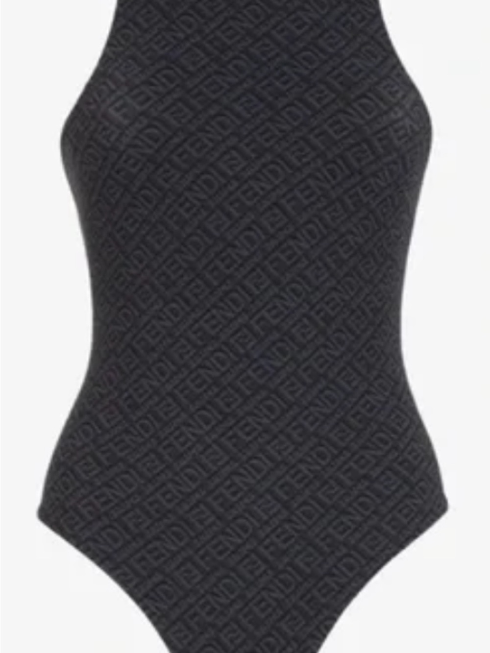 Fendi Black Jacquard Logo One-Piece